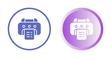 Yazıcı simgeleri ayarlandı. Web basit illüstrasyonu