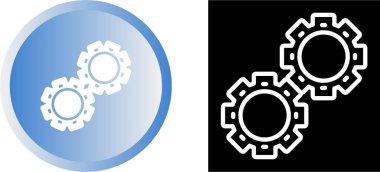 dişli simgeleri beyaz arkaplan üzerine resimleme ayarlandı