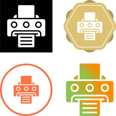 Yazıcı simgeleri ayarlandı. Web basit illüstrasyonu