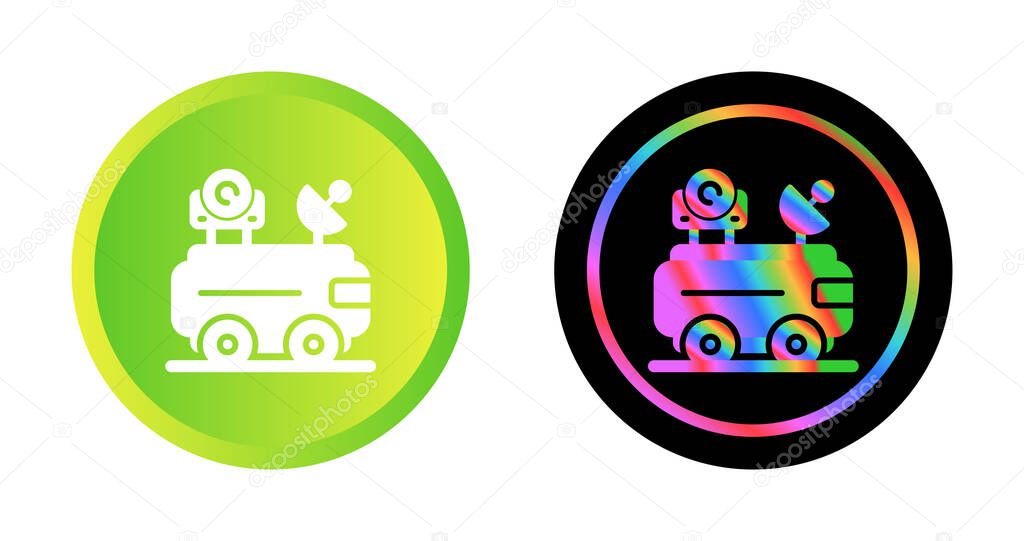 Van an antenna outline vector icon. Thin line black van an antenna icon, flat vector simple element illustration from editable mechanicians concept isolated stroke on white background