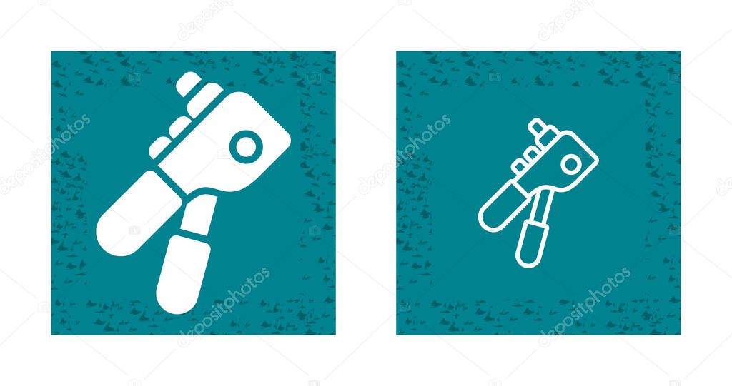 Rivet Gun Line Icon. Linear Style Sign for Mobile Concept and Web Design. Rivet Gun Tool Outline Vector Icon. Symbol, Logo Illustration. Vector Graphics