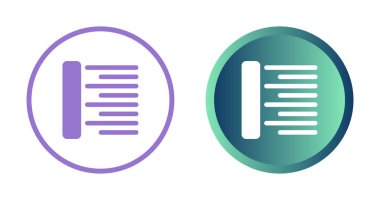 Farklı arkaplanlarda sol hizalanmış metni temsil eden vektör simgeleri.