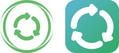 Geri dönüşüm simgeleri ayarlandı, vektör illüstrasyonu