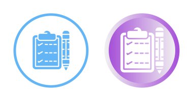 Kalem simgelerine sahip kontrol listesi, vektör illüstrasyonu 