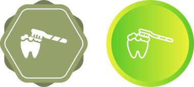 Diş Fırçalama Simgeleri Ayarlandı, vektör illüstrasyonu