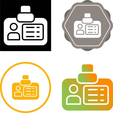 Kimlik kartı web simgeleri basit tasarım