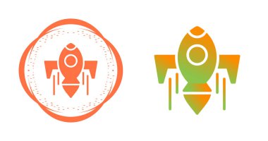 Beyaz arkaplanda izole edilmiş roket simgeleri.