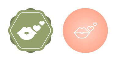 Kiss Web simgesi vektör illüstrasyonu