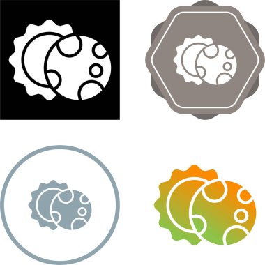 Ay ve Güneş Ağı simgeleri vektör illüstrasyonunu ayarlar