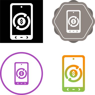 Beyaz arkaplanda akıllı telefon simgesi, sembol, vektör