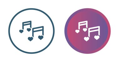 kalp şekilli notalar beyaz arkaplanda simge izole edilir 