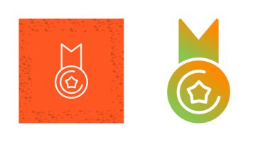 Madalya ödülü web simgesi vektör illüstrasyonu