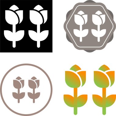 Lale çiçekleri simgeleri ayarlandı, vektör illüstrasyonu