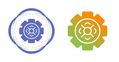 dişli hedef simgesi vektör illüstrasyonunu ayarla 