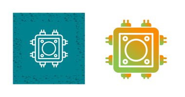 Cpu simgeleri ayarlandı, vektör illüstrasyonu   