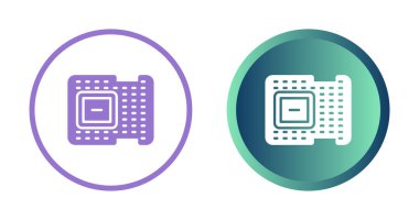 İşlemci simgeleri ayarlandı, vektör illüstrasyonu