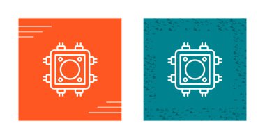 Cpu simgeleri ayarlandı, vektör illüstrasyonu   