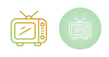 Beyaz arkaplanda televizyon simgeleri ayarlandı