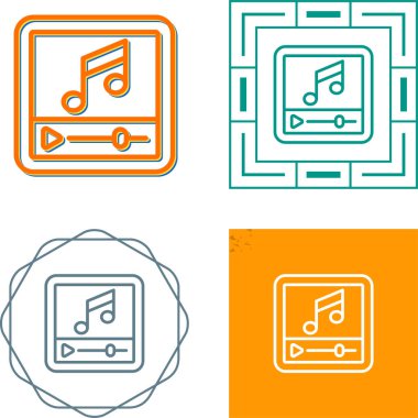Müzik Oynatıcı Web simgesi vektör illüstrasyonu