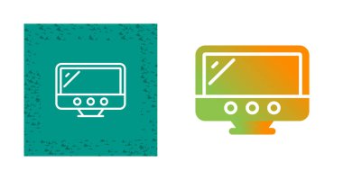 Beyaz arkaplanda izole edilmiş bilgisayar ekran simgeleri, vektör illüstrasyonu