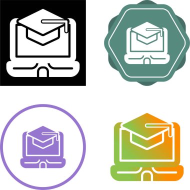 çevrimiçi eğitim web simgesi vektör illüstrasyonu