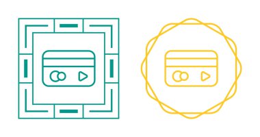 Kredi Kartı Hattı Simgesi. Vektör İllüstrasyonu.