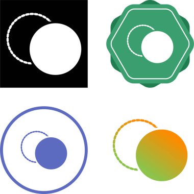 Beyaz arkaplanda daire simgeleri kümesi, vektör illüzyonu  