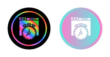 Beyaz arkaplanda izole edilmiş web sayfaları ve kronometre simgeleri, vektör illüstrasyonu   