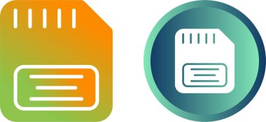 Bellek Kart simgeleri ayarlandı, vektör illüstrasyonu