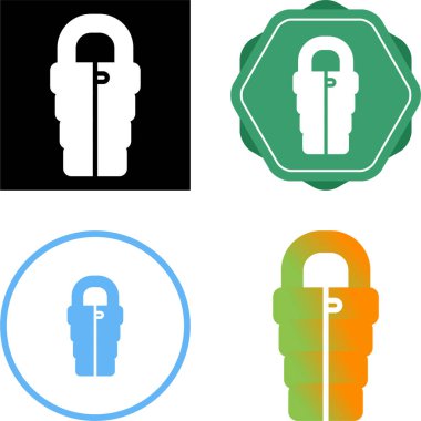 Uyku Torbası web simgesi vektör illüstrasyonu