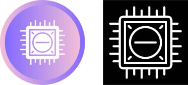 Beyaz arkaplanda izole edilmiş işlemci simgeleri için çip seti, vektör illüstrasyonu  