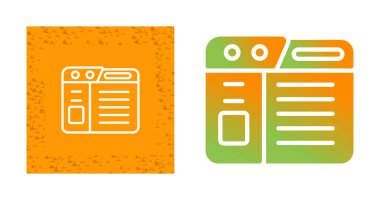 Tarayıcı şablonu simgeleri beyaz arkaplan üzerinde satır biçimi olarak ayarlandı. 