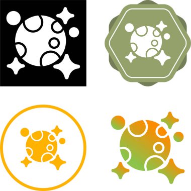 Ay ve yıldız simgeleri belirlendi, vektör illüstrasyonu