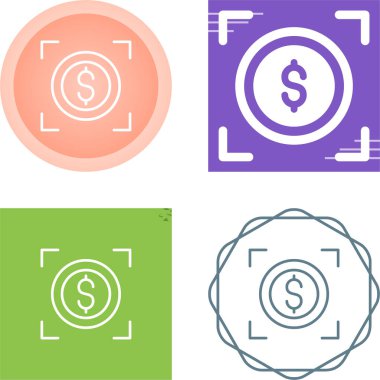 Dolar madeni para simgesi vektör çizimi