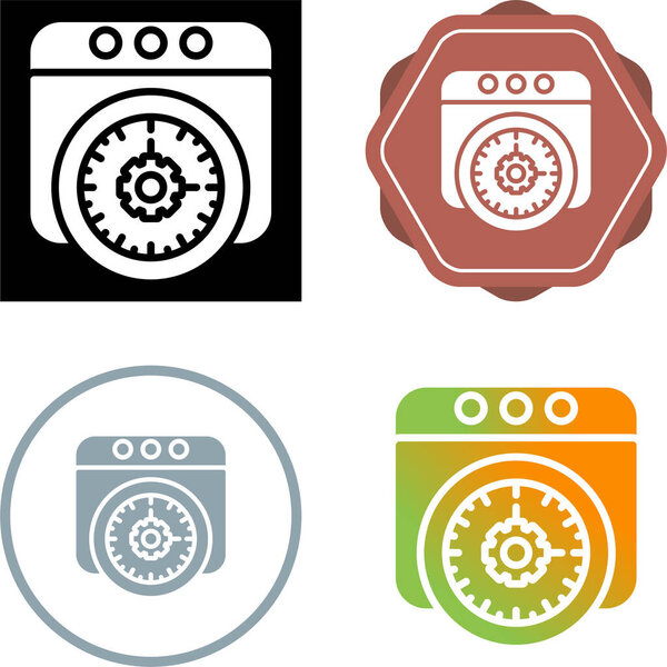 Web page and stopwatch icons on white background, vector illustration     