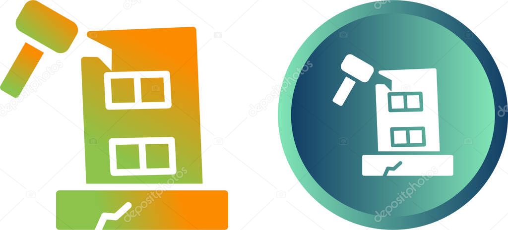 Building Dismantling Vector Icon. Demolition Sign. Isolated Symbol Illustration