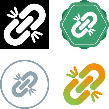 Kırık bağlantı simgeleri ayarlandı, vektör illüstrasyonu