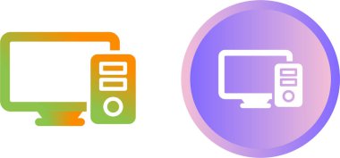 Bilgisayar simgesi ayarlandı. Bilgisayar masaüstü vektör simgeleri, pc simgeleri. 