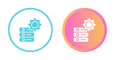 Veritabanı yönetim simgeleri ayarlandı, vektör illüstrasyonu