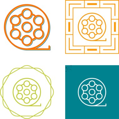 Fiber Optik kablolu yuvarlak simgeler. Telekomünikasyon ağı kavramı 