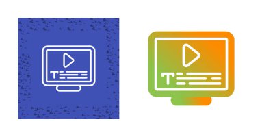 altyazılar bilgisayar ekranı simgeleri, vektör illüstrasyonu 