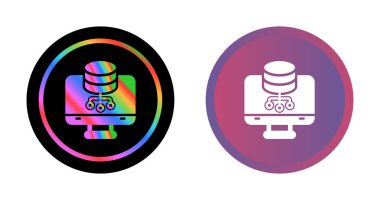 Veritabanı Yönetiminin vektör çizimi modern simgeler 