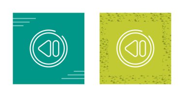 Önceki Parça Düğmesi Basit Simge Beyaz Arkaplanda İzole Edildi 