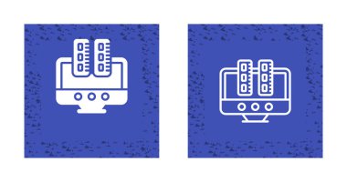 Dizüstü bilgisayardaki sunucu simgeleri beyaz arkaplanda