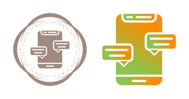 İleti simgeleri ayarlandı, vektör illüstrasyonu