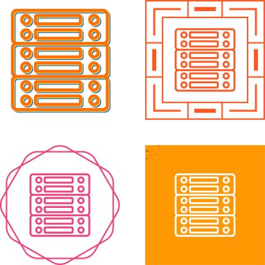 Sunucu simgeleri ayarlandı, vektör illüstrasyonu