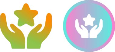 Şampiyon ödül ikonları hazır. El ele tutuşan yıldız, vektör illüstrasyonu