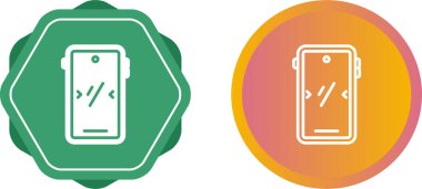 Beyaz arkaplandaki daire simgelerinde akıllı telefon seti, vektör illüstrasyonu  