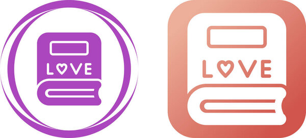 набор иконок любовных книг, векторные иллюстрации