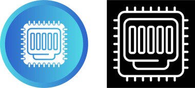 bilgisayar çipi simgeleri ayarlandı, vektör illüstrasyonu basit tasarım